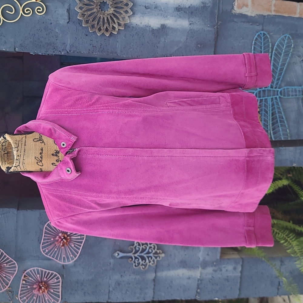Alfani fuschia suede M jacket. Gently worn